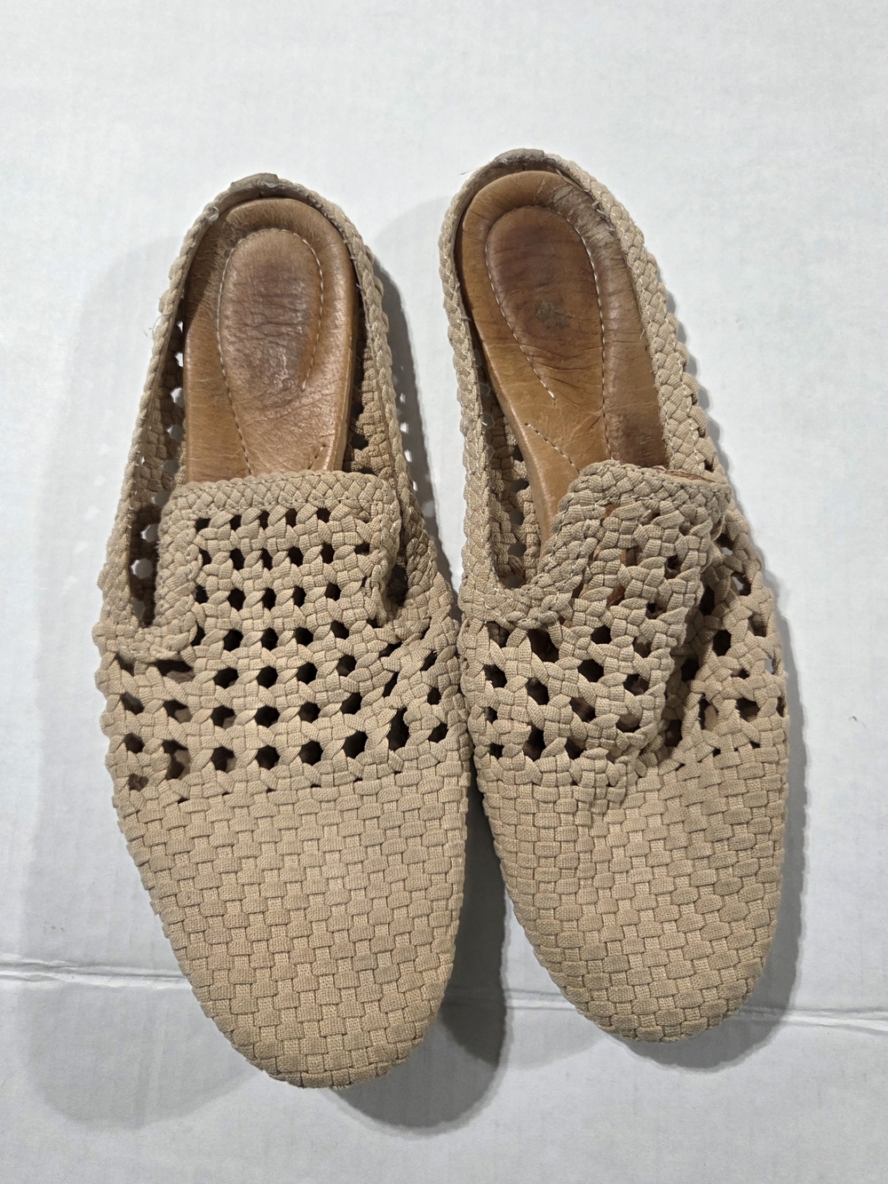 Born Beige Woven Slip-On Loafers for Women